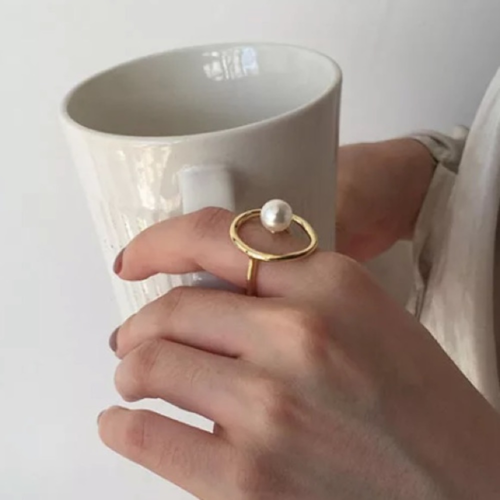 🤍Vintage pearl open gold plated ring - Picture 10 of 10
